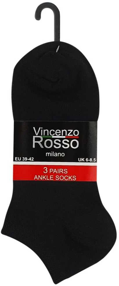 Trumpos kojinės vyrams Vincenzo Rosso, juodos, 18 porų