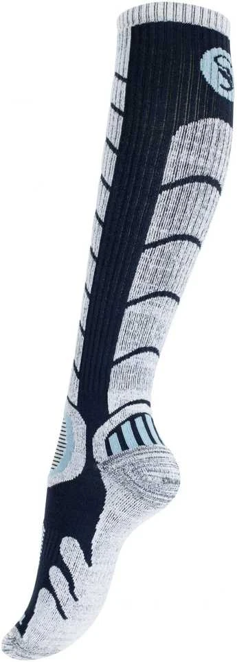 Unisex ilgos kojinės iki kelių žiemos sportui Stark Soul 2166, juoda-pilka