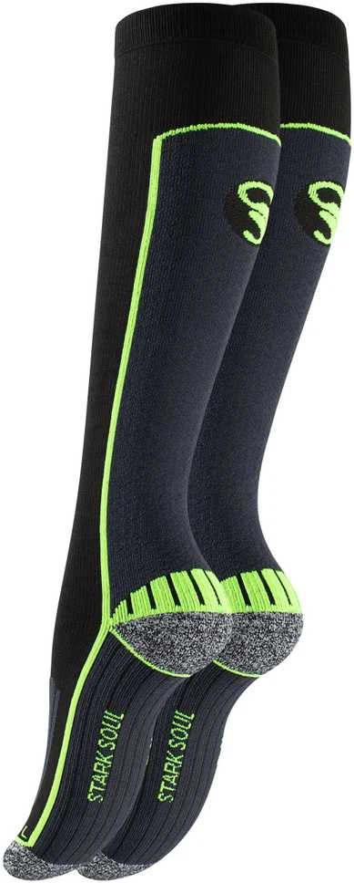 Unisex ilgos kompresinės sportinės kojinės Stark Soul 2139, juoda-žalia