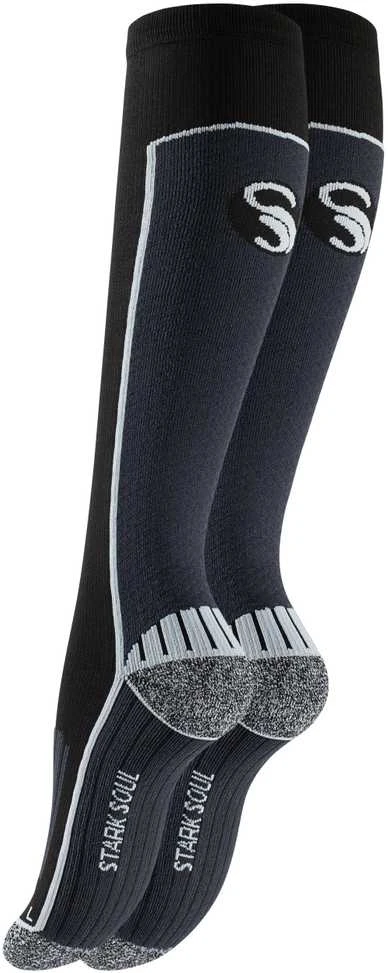 Unisex ilgos kompresinės sportinės kojinės Stark Soul 2139, juoda-pilka