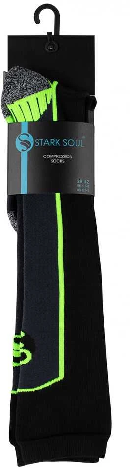 Unisex ilgos kompresinės sportinės kojinės Stark Soul 2139, juoda-žalia