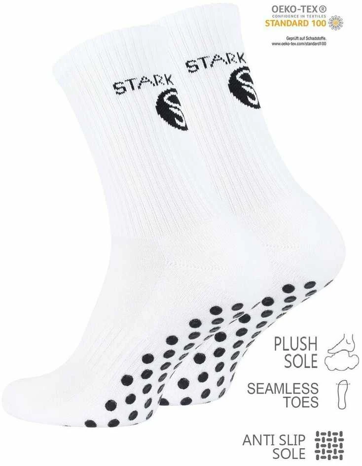 Unisex kojinės su ABS padais futbolui Stark Soul 2181, juodos ir baltos