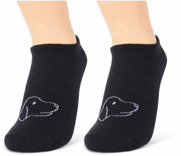 Unisex labai trumpos kojinės be Snazzy ST-05, šuniukai, 5 vnt. juodos
