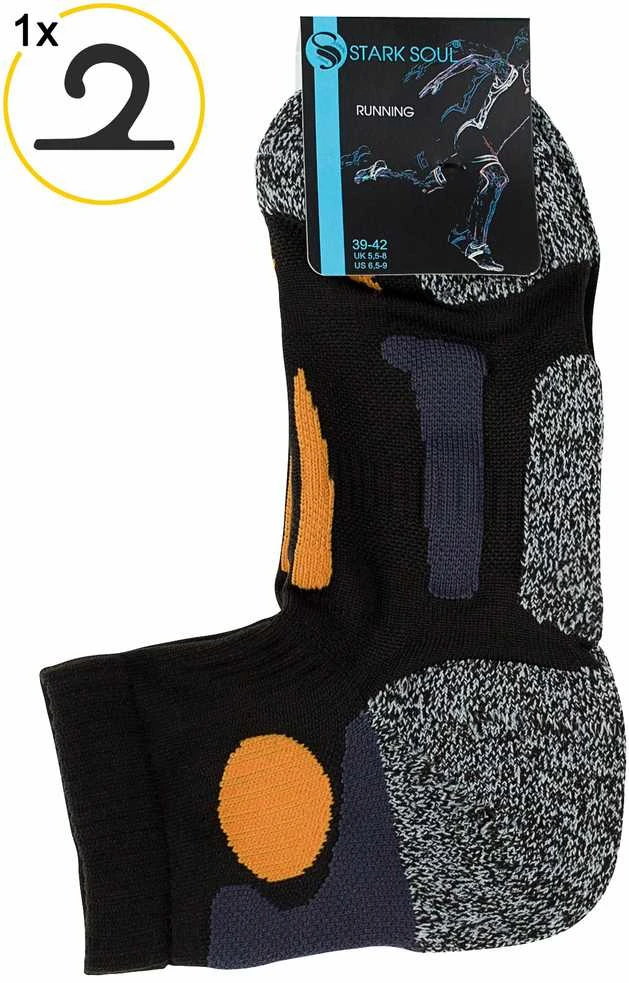 Orange Unisex sportinės kojinės bėgimui Stark Soul 2074 juodas-oranžinis