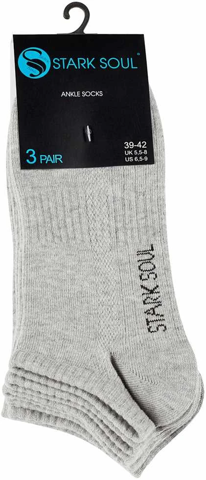 Unisex trumpos kojinės su šukuotine medvilne STARK SOUL 2124, 3 poros, pilkos