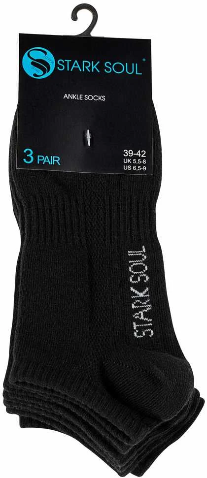 Unisex trumpos kojinės su šukuotine medvilne Stark Soul 2124, 3 poros, juodos