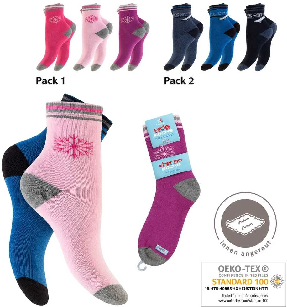 Žieminės kojinės mergaitėms Footstar 59987, 3 poros