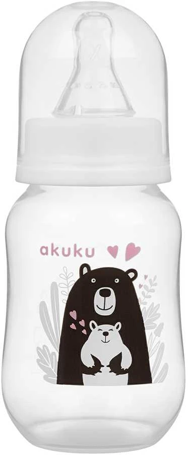 AKUKU 125 ml maitinimo buteliukas su silikoniniu žinduku, А0004, mėlynas