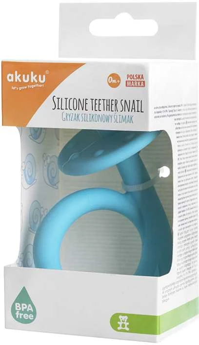 ALBIS AKUKU silikoninis kramtukas SNAIL Mėlynas, A0114