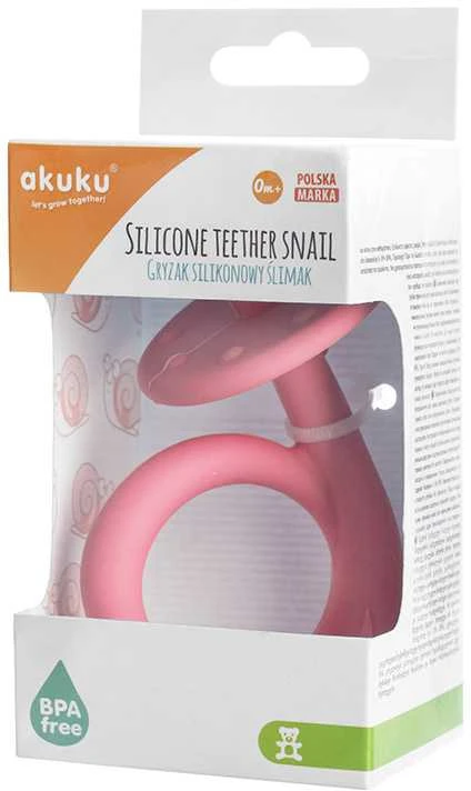 ALBIS AKUKU silikoninis kramtukas SNAIL Rožinis, A0115