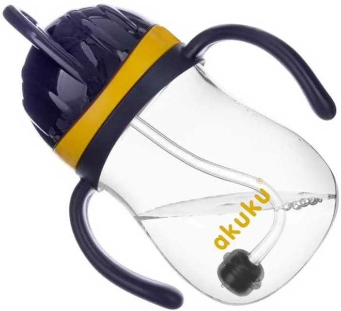 AKUKU neišsiliejantis mokomasis puodelis su rankenėlėmis ir svareliu, 280 ml, A0165