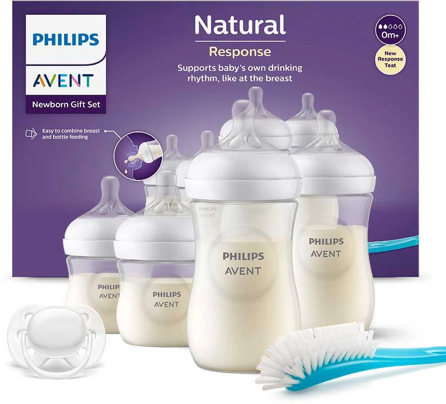 PHILIPS AVENT BUTELIUKŲ RINKINYS NAUJAGIMIUI NATURAL RESPONSE SCD838/13, Baltas