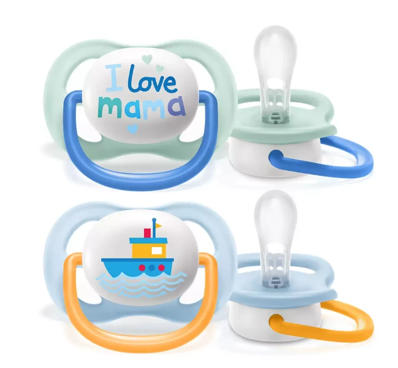 Philips AVENT SCF080/01 Čiulptukas Ultra Air Happy 0-6M berniukas Aš myliu mamą/valtį