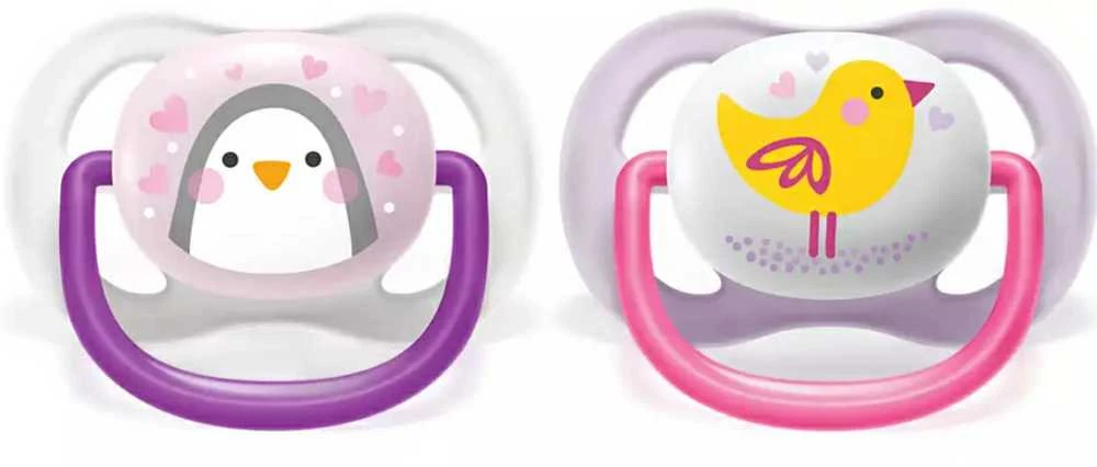 Philips AVENT SCF080/06 Čiulptukas Ultra Air Animals 0-6M Mergaitė Paukštis/Pingvinas