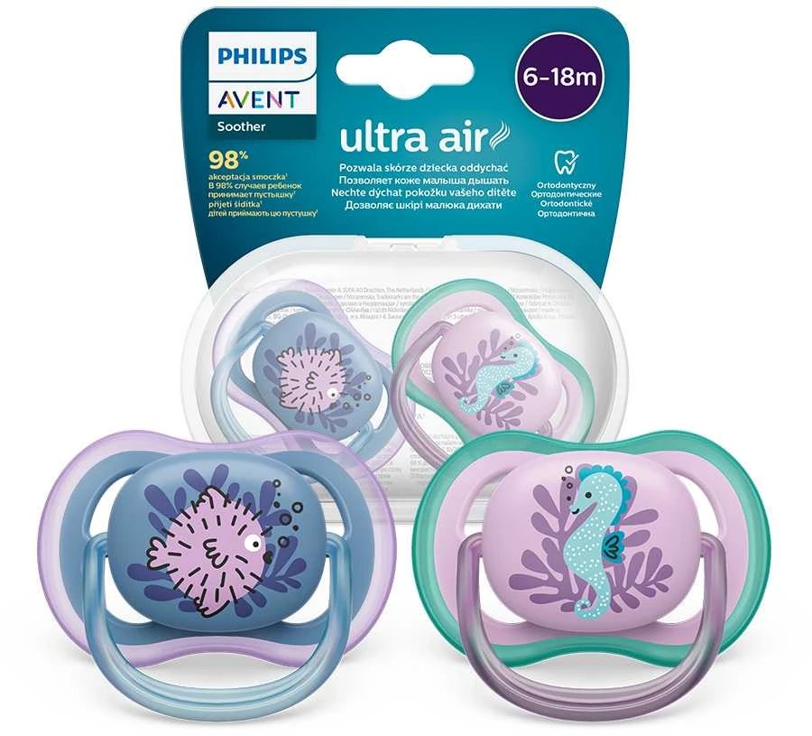 Philips AVENT SCF085/61 Žindukas Ultra Air 6-18m jūrų arkliukas/žuvis