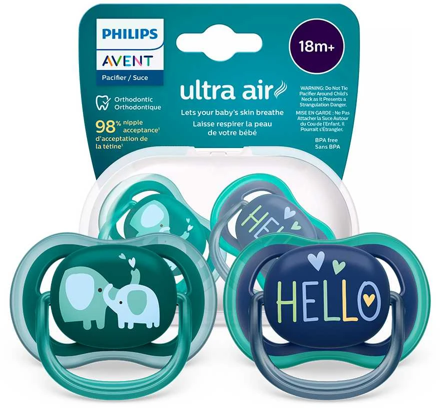 Philips AVENT SCF349/18 Ultra oro čiulptukas 18m+ dramblys/sveiki