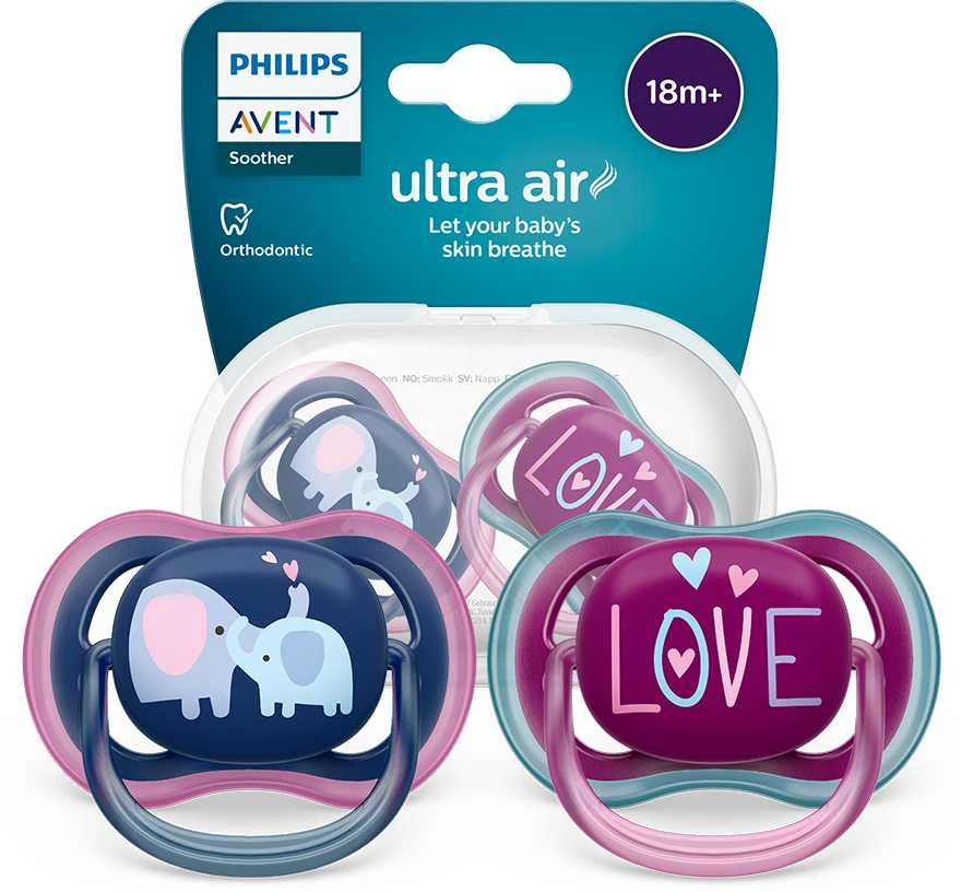 Philips AVENT SCF349/22 Ultra oro čiulptukas 18m+ dramblys/meilė
