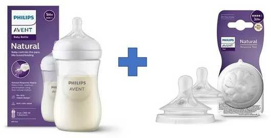 Philips AVENT SCY903/01+ SCY964/02 buteliukas + žindukų rinkinys