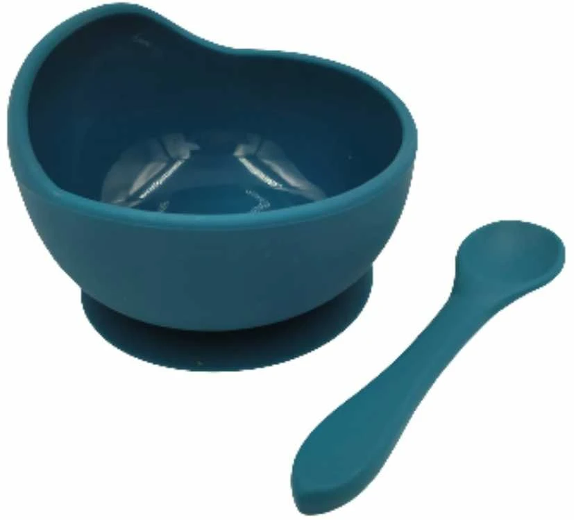 BABY 01139 Silikoninis dubuo su siurbtuku ir šaukštu Ocean