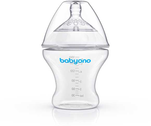 BabyOno Dieglių nesukeliantis buteliukas NATURAL NURSING 180 ml