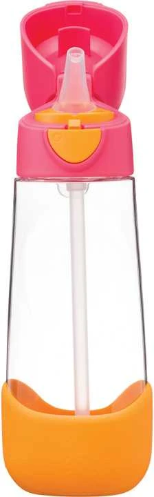 B.BOX BB00221 Tritan vandens butelis su šiaudeliu 600 ml braškių kokteilis