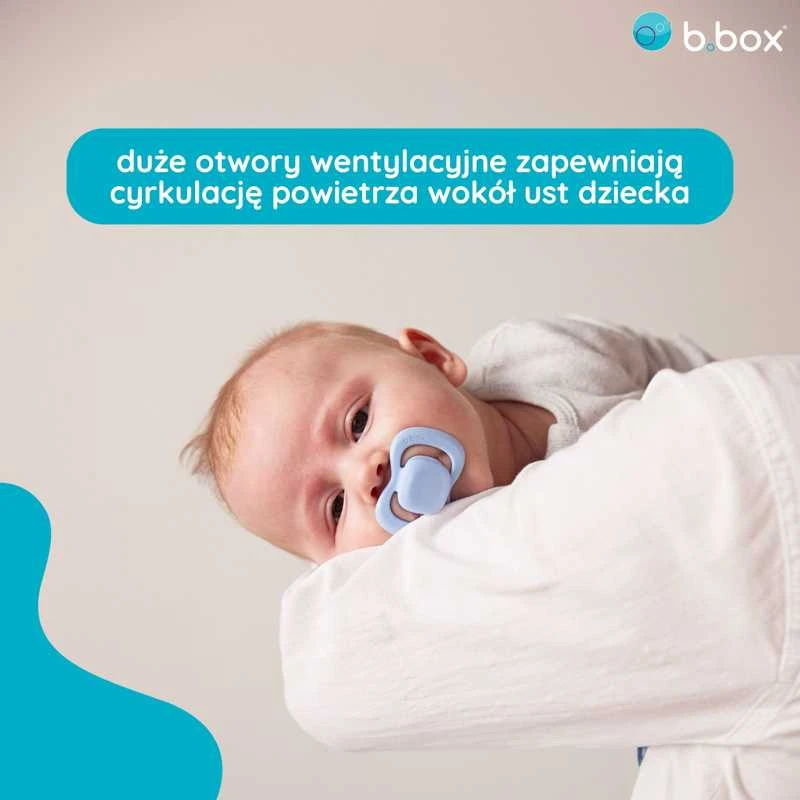 B.BOX BB300308 čiulptukas naujagimiui ir kūdikiui 2 vnt simetriškas silikonas 0-6m mėlynas/mėlynas