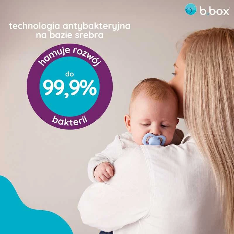 B.BOX BB300308 čiulptukas naujagimiui ir kūdikiui 2 vnt simetriškas silikonas 0-6m mėlynas/mėlynas