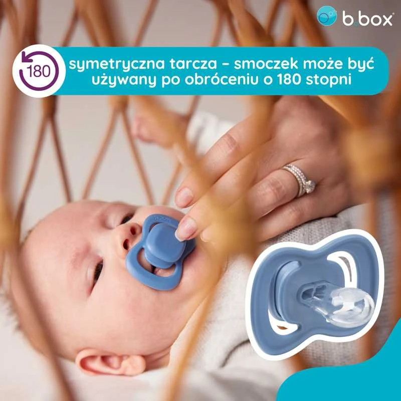 B.BOX BB300308 čiulptukas naujagimiui ir kūdikiui 2 vnt simetriškas silikonas 0-6m mėlynas/mėlynas