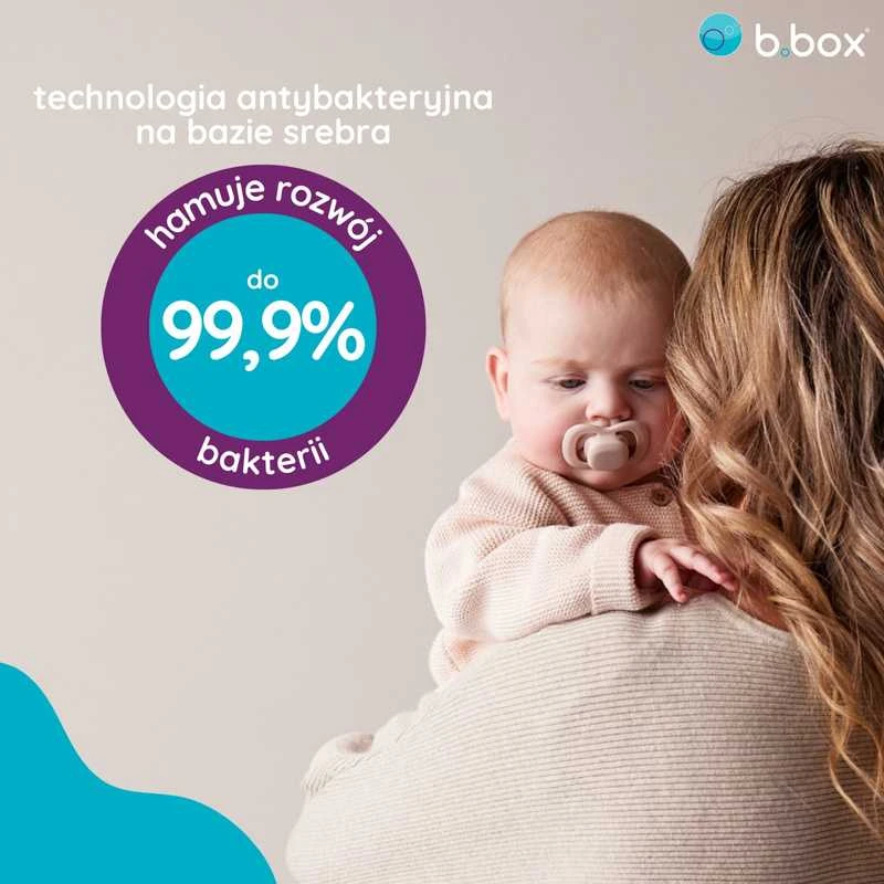 B.BOX BB300345 čiulptukas naujagimiui ir kūdikiui 2 vnt simetriškas silikonas 0-6m rožinis/latte