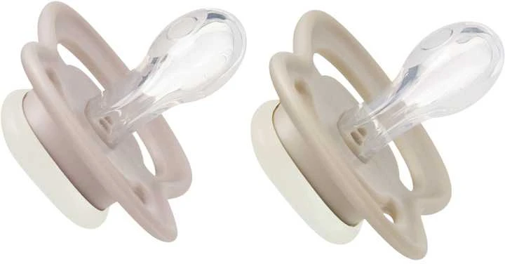 B.BOX BB300711 Simetriškas silikoninis čiulptukas 0-6m 2 vnt švyti tamsiai rožine/latte