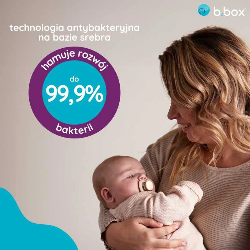 B.BOX BB300711 Simetriškas silikoninis čiulptukas 0-6m 2 vnt švyti tamsiai rožine/latte