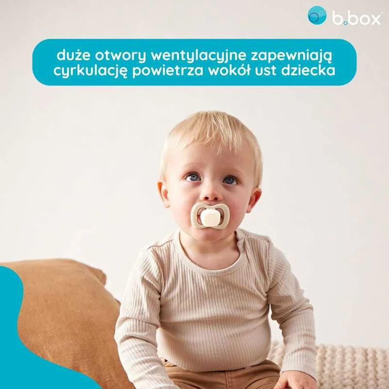 B.BOX BB300811 Simetriškas silikoninis čiulptukas 6m+ 2 vnt švyti tamsiai rožine/latte
