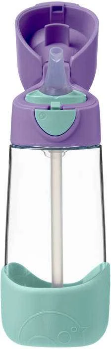 B.BOX BB500303 Tritan buteliukas su šiaudeliu 450 ml Lilac Pop