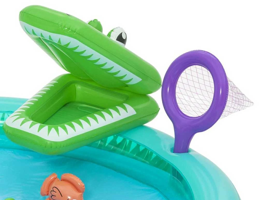 Bestway pripučiama žaidimų aikštelė CROCODILE čiuožykla + purkštuvas + kamuoliukai 53166