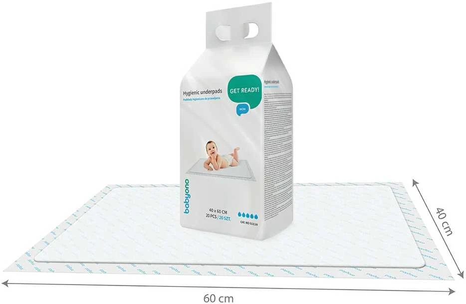 Baby Ono BabyOno kūdikio pervystymo paklotai, 20 vnt., 40x60, 513/20
