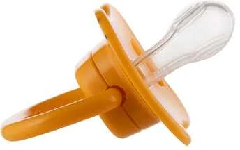 CANPOL 34/927 Raminantis čiulptukas silikonas 0-6m simetriškas BabiesBoo 2 vnt oranžinis