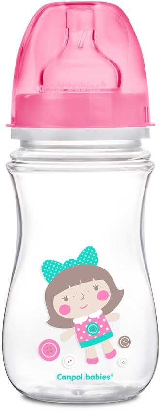 Canpolbabies CANPOL BABIES plataus kaklelio buteliukas EASYSTART, colorful animals, 3-6 mėn+, 240 ml, 35/206