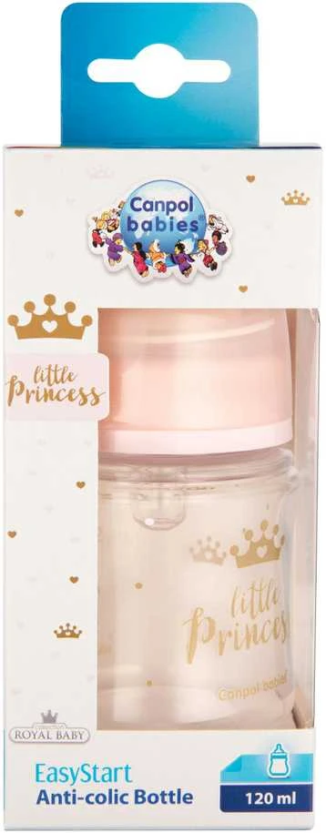 Canpolbabies CANPOL BABIES plataus kaklelio buteliukas EASYSTART ROYAL BABY, 120 ml, 35/233_pin