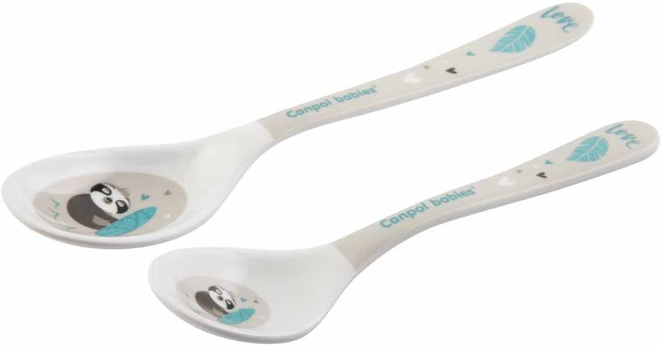 Canpolbabies CANPOL 4/530 Melamino šaukšteliai 2vnt Egzotiniai gyvūnai pilki