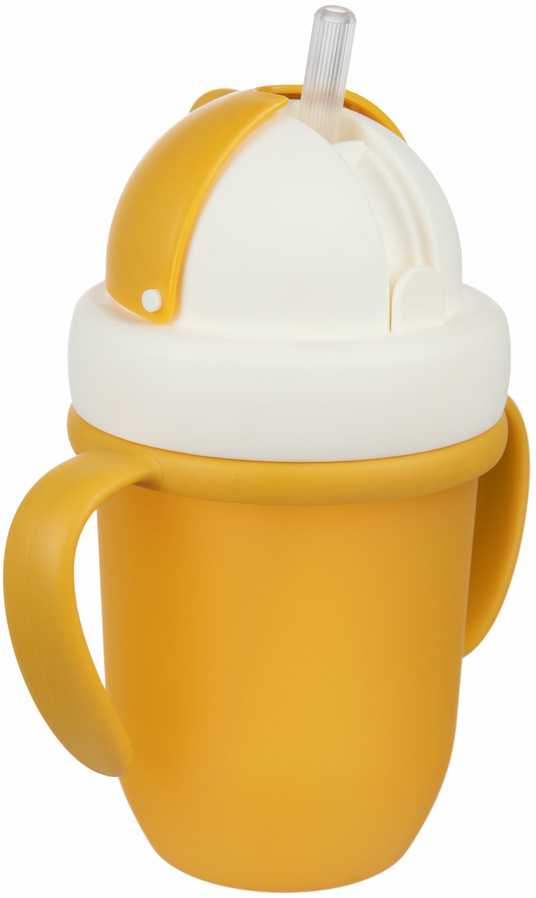 Canpolbabies CANPOL 56/522 puodelis su sulankstomu silikoniniu vamzdeliu 210 ml matinės pastelės geltonos spalvos
