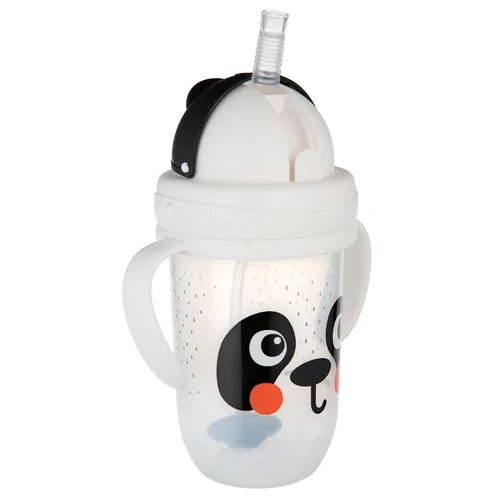 Canpolbabies CANPOL BABIES neišsipilanti gertuvė su šiaudeliu BABIESBOO PANDA, 270 ml, 56/617_whi
