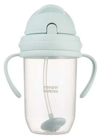 CANPOL BABIES neišsipilanti gertuvė su šiaudeliu, 270 ml, žalias, 56/623_gre