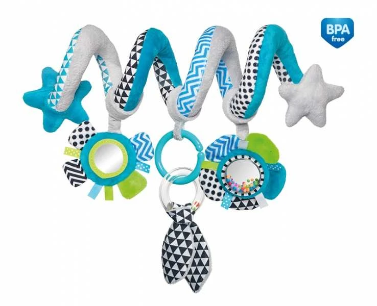 CANPOL BABIES interaktyvus lovelės/ vežimėlio žaislas spiralė Zig Zag, 68/063_blu