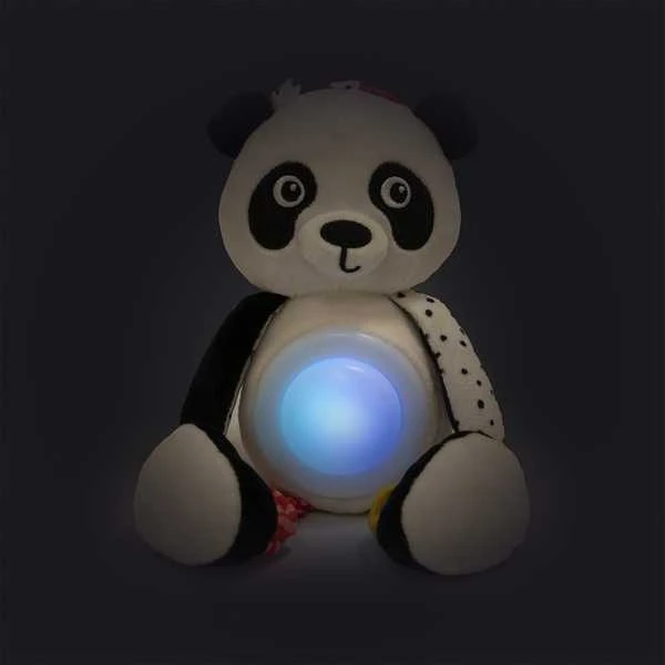 CANPOL 68/101 Pliušinė Panda su muzikinės dėžutės pakabuku ir BabiesBoo lempa