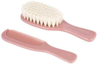 CANPOL BABIES minkštas šepetys su natūraliais šereliais ir šukos GOLD, pink, 7/406_pin2