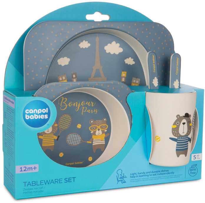 Canpolbabies CANPOL 9/227 Virtuvės reikmenų rinkinys 5 vnt. Bonjour Paris tamsiai mėlyna