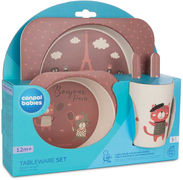 Canpolbabies CANPOL 9/227 Virtuvės reikmenų rinkinys 5 vnt. Bonjour Paris bordo