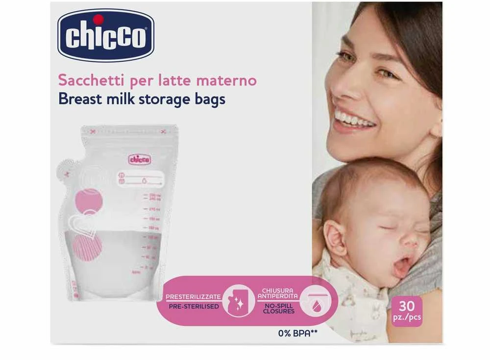 CHICCO 00002257300000 Pieno laikymo maišeliai 30 vnt.