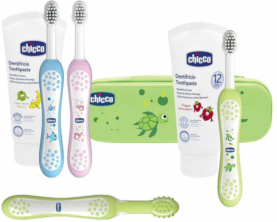 CHICCO Dantų šepetėlis vaikams, žalias
