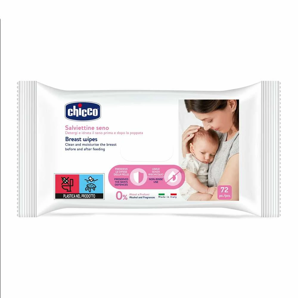 CHICCO servetėlės krūtinės higienai, 72 vnt, 0+.